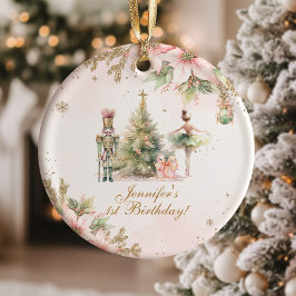 Whimsical 1st Birthday gold foil snowflakes