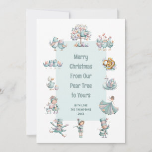 Whimsical 2026 Kalender 12 Days of Christmas Julkort