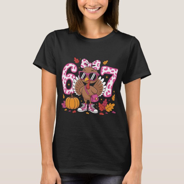 Whimsical 67th Birthday Turkey T-Shirt, Autumn Cel T Shirt (Framsida)