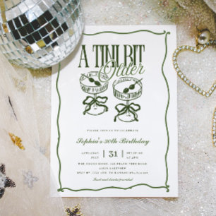 Whimsical A Tini Bit Older Olive Martini Birthday Inbjudningar