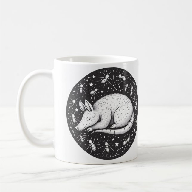 Whimsical Aardvark Mugg för Djur älskare (Vänster)