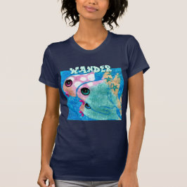 Whimsical Abstract Fish Trio Blue Personalized T Shirt