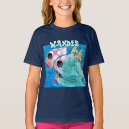 Whimsical Abstract Fish Trio Blue Personalized T Shirt