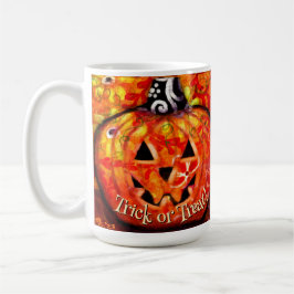 Whimsical Abstract Jack O Lantern Personalized Kaffemugg