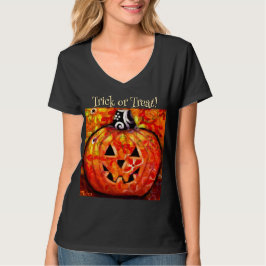Whimsical Abstract Jack O Lantern Personalized T Shirt