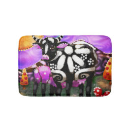 Whimsical Abstract Momma & Baby Cow Funky Farm Badrumsmatta