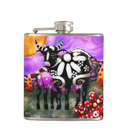 Whimsical Abstract Momma & Baby Cow Funky Farm Fickplunta