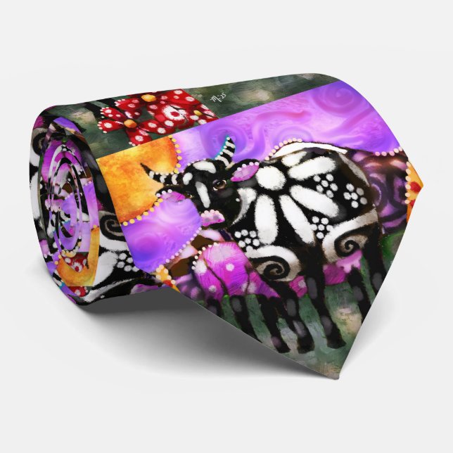 Whimsical Abstract Momma & Baby Cow Funky Farm Slips (Rullad)