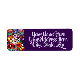 Whimsical Abstract Puffin Return Address Label Returadress Etikett
