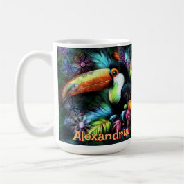 Whimsical Abstract Toucan Bird Personalized Kaffemugg