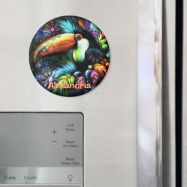 Whimsical Abstrakt Tukan Fågel Personlig Magnet