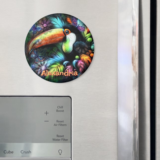Whimsical Abstrakt Tukan Fågel Personlig Magnet (In Situ (Fridge))