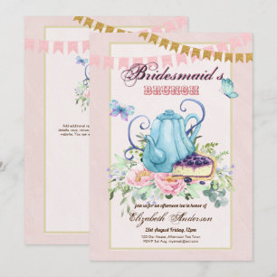 Whimsical Afternoon Tea Brudtärna Brunch Lunch Inbjudningar
