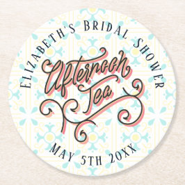 Whimsical Afternoon Tea Coaster Underlägg Papper Rund