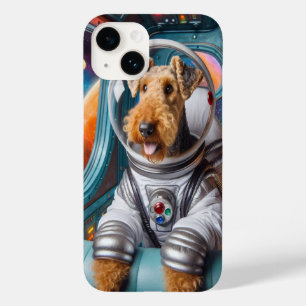 Whimsical Airedale Terrier som arbetar som astrona
