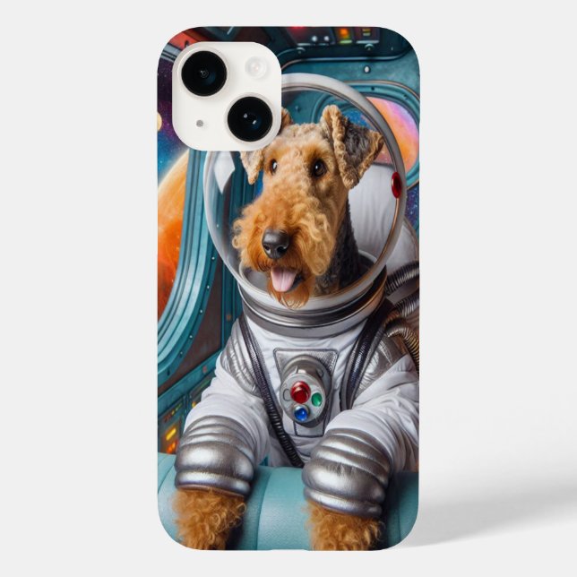 Whimsical Airedale Terrier som arbetar som astrona (Baksida)
