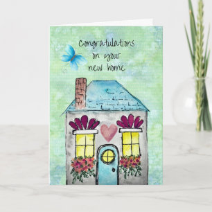 Whimsical akvarell Ny Hem Kort