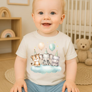 Whimsical akvarell Rolig Safari Djur T-Shirt
