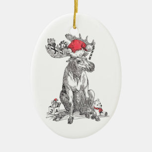 Whimsical Alaska Wildlife jul-oval Ornament