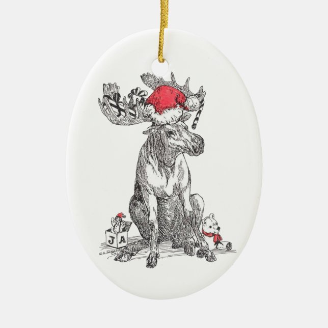 Whimsical Alaska Wildlife jul-oval Ornament (Framsidan)