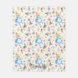 Whimsical Alice Äventyr i Wonderland Glitter Fleecefilt