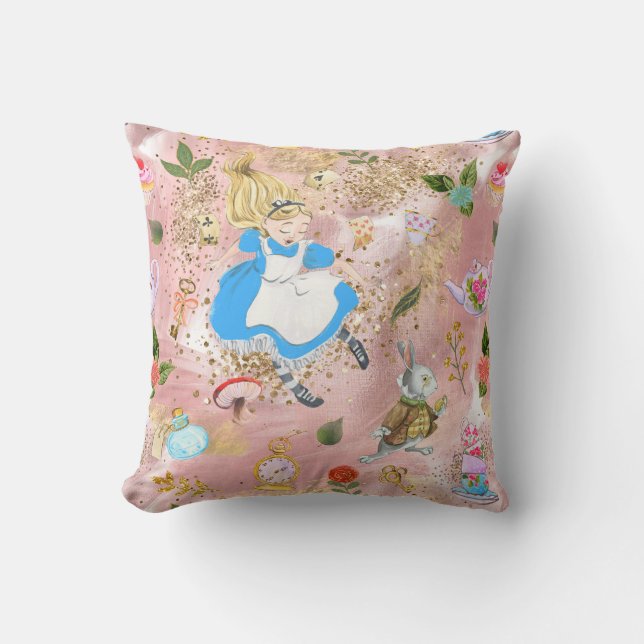 Whimsical Alice Äventyr i Wonderland  Kudde (Framsida)