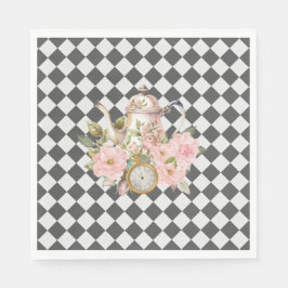 Whimsical Alice Mad Hatter Wonderland Birthday Pappersservett