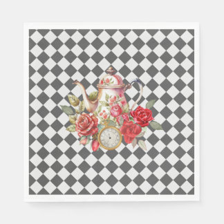 Whimsical Alice Mad Hatter Wonderland Birthday Pappersservett