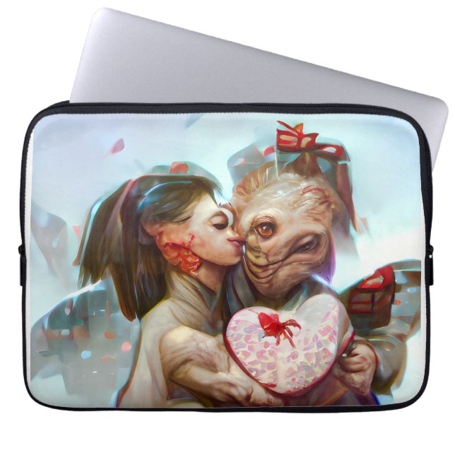 Whimsical Alien Romantik Laptop Fodral (Framsidan)