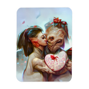 Whimsical Alien Romantik Magnet