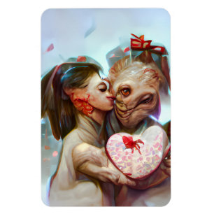 Whimsical Alien Romantik Magnet