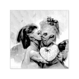 Whimsical Alien Romantik Självfärgande Stämpel