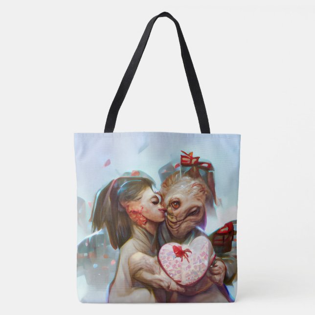 Whimsical Alien Romantik Tygkasse (Framsida)