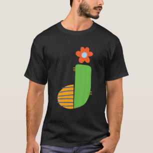 Whimsical Alphabet Brev-J Typography Character-J T Shirt