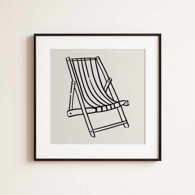 Whimsical Amalfi Coast Beach Chair Art Poster (Skapare uppladdad)