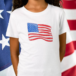 Whimsical amerikansk flagga / patriotisk USA T Shirt
