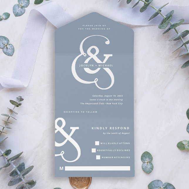 Whimsical Ampersand | Dusty Blue Bröllop (Skapare uppladdad)