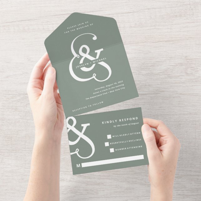 Whimsical Ampersand | Försäljning Grönt Bröllop (Avrivbar del)
