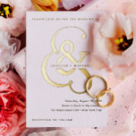 Whimsical Ampersand | Guld och Vita Bröllop<br><div class="desc">Denna unika och moderna,  guld-folie och vita bröllopsinbjudan har ett djärvt,  blomstrande guld-folie på vit bakgrund,  med en enkel och kreativ textlayout som är säker att framträda.</div>