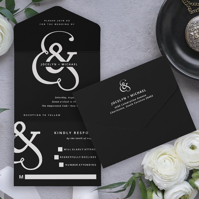 Whimsical Ampersand | Moody Svarta Bröllop (Skapare uppladdad)
