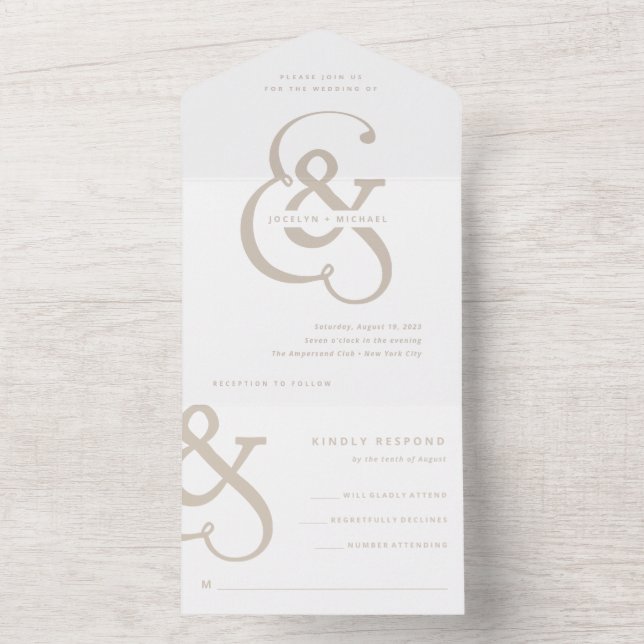 Whimsical Ampersand | Vita och Beige Bröllop (Inside)