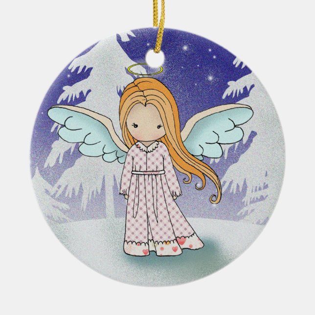 Whimsical Ängel julgransprydnad Keramik (Framsidan)