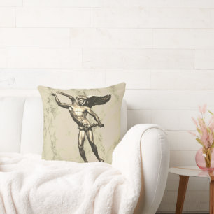 Whimsical Angel Man med Vingar Kudde