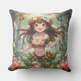 Whimsical Anime-flicka Kudde