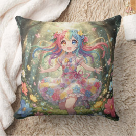 Whimsical Animeflicka Kudde