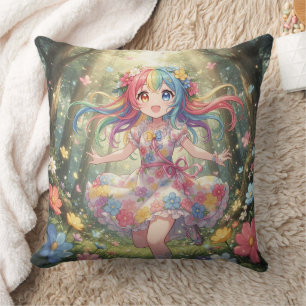 Whimsical Animeflicka Kudde