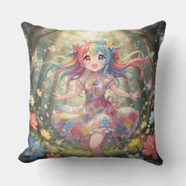 Whimsical Animeflicka Kudde