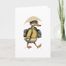 Whimsical anka som går i regnkonst