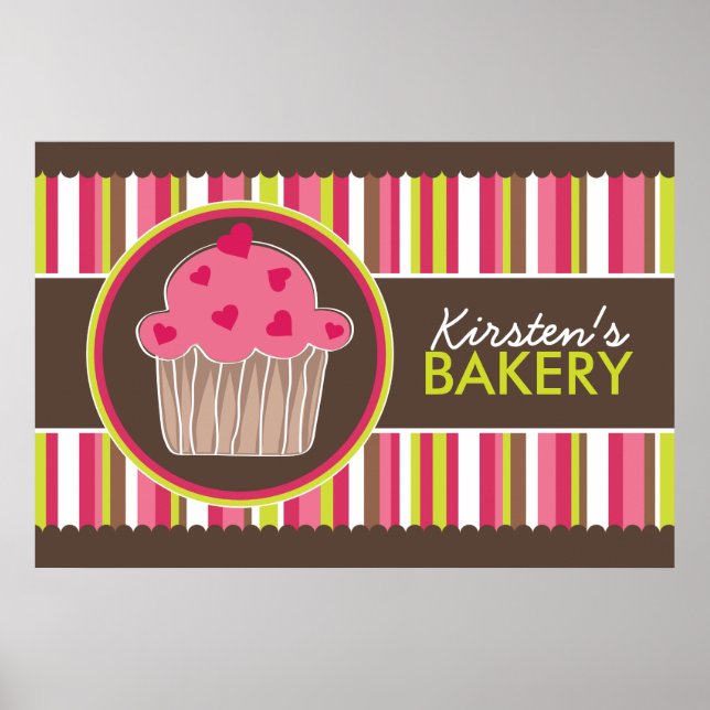 Whimsical Anpassningsbar Bakery Poster (Framsidan)
