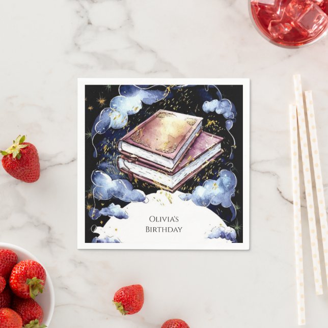 Whimsical Anpassningsbar Magic Storybook Birthday Pappersservett (Insitu)